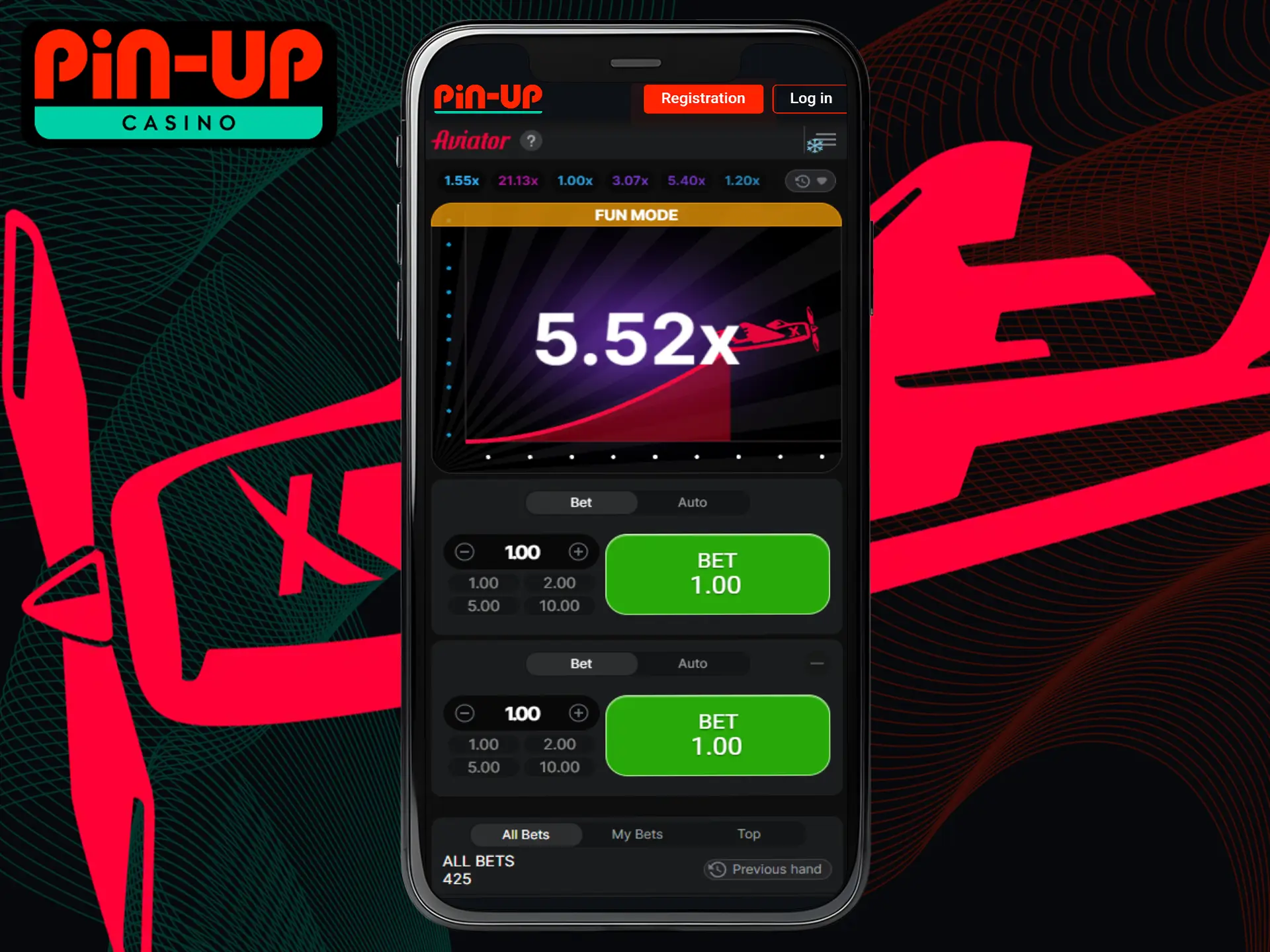 Since the Pin-Up iOS app is still in development, you can currently play Aviator directly in your browser.
