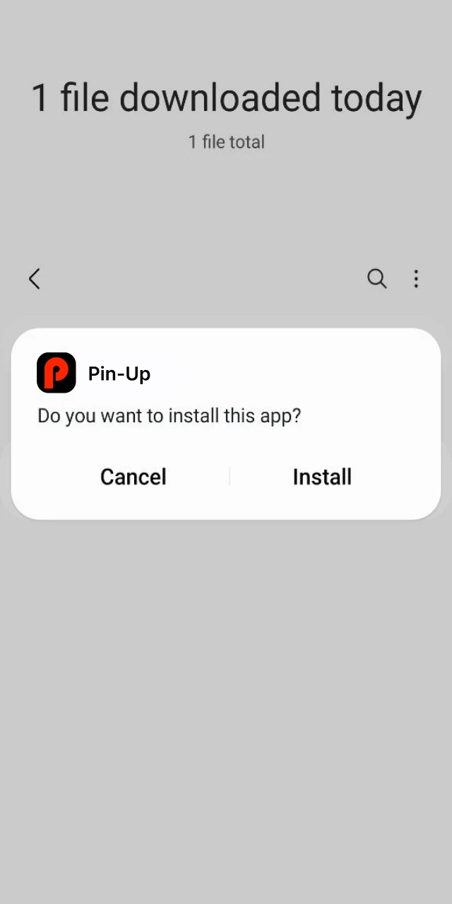 Open the APK to download the Pin Up app on your Android.